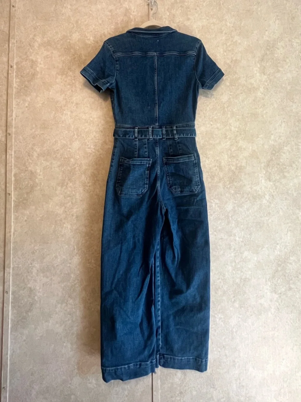 Maeve Anthropologie Colette Weekend Dark Denim Wide Leg Jumpsuit Size 2 - Picture 5 of 9